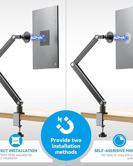 Jakeko Strong Magnetic Portable Monitor Desk Clamp - 75mm VESA Mount 4.7" 12.9" 15.6" 16" 17.3" 18.5 inch 360° Rotate Base Tablet Holder Arm JK07B1