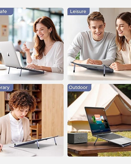 UGREEN Portable Laptop Stand, Foldable & Compact Aluminum Computer Stand Holder for Desk, Adjustable Ergonomic Laptop Riser for MacBook, Travel-Friendly for 10-17 Inch Laptops