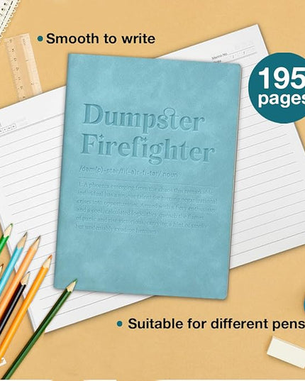 Dumpster Firefighter Notebook, Gifts for Coworker Boss Appreciation Employees Manager Leather Journal