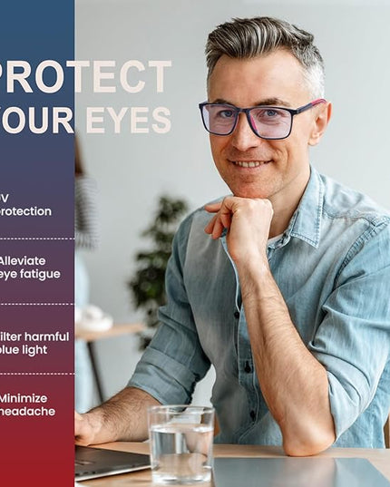 BLOEXCLU 4 Pack Progressive Multifocus Reading Glasses for Men Women TR90 Sports Style Anti-Blue Light Computer Readers