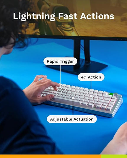 Glorious Gaming - GMMK 3 PRO HE (Barebones) Rapid Trigger Keyboard, Hall Effect, 8K Polling, Custom Modular Aluminum Body & Gasket System, Supports MX Mechanical & Magnetic Switches 75% (Black)