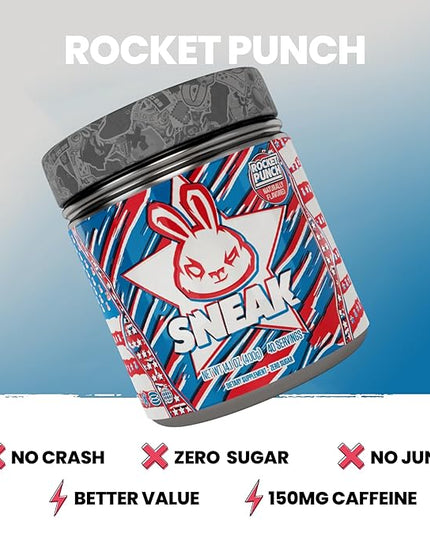 SNEAK Energy Drink Powder | Rocket Punch | No Sugar. No Nasties. Just Natural Caffeine, Focus-Boosting Nootropics | 40 Servings