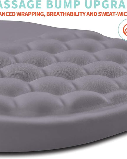 Ergonomic Mouse Pad Wrist Support with Memory Foam Massage Bulge, Carpal Tunnel Pain Relief Mousepad Wrist Rest for Mouse(12x8 inch, Silver Gray Light Purple)