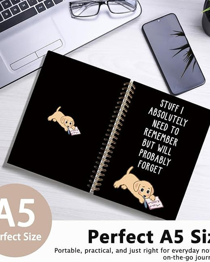 LIANGW Funny Labrador Retriever Puppy Gifts Spiral Notebook Journal, Labrador Retriever Gifts Journal for Writing, Pet Dog Mom Owner Lovers Gift, Dog School Office Stuff Supplies, 5.5x8.3 Inch