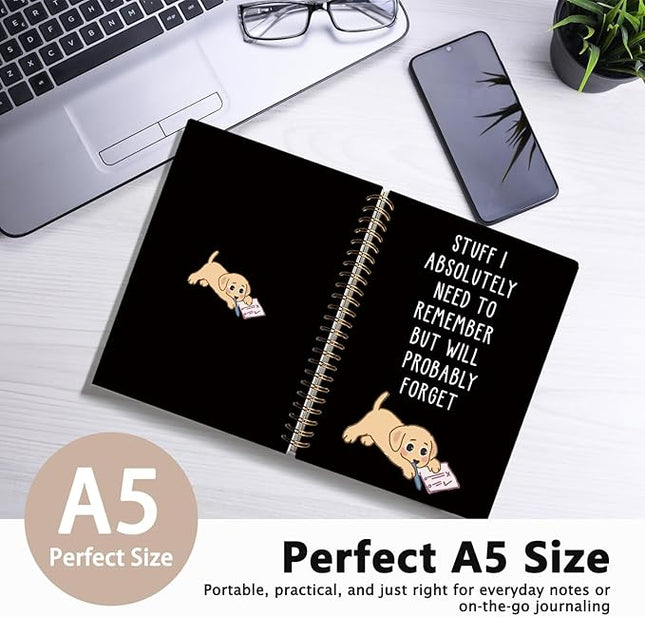 LIANGW Funny Labrador Retriever Puppy Gifts Spiral Notebook Journal, Labrador Retriever Gifts Journal for Writing, Pet Dog Mom Owner Lovers Gift, Dog School Office Stuff Supplies, 5.5x8.3 Inch