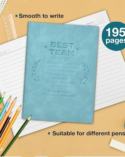 Best Team Journal Notebook, Employee Appreciation Gift for Coworkers Best Team Definition Leather Journal for Writing Travel Business Work