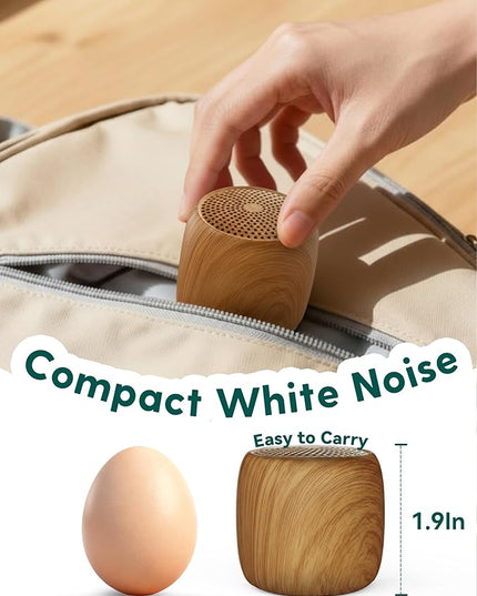 Babelio White Noise Sound Machine (Pocket Mini Pro) | 1000mAh Large Battery, 25 Non-looping Sounds for Adults, Kids & Babies, Timer, Memory Function, Pocket-Sized & Travel Essentials, Wood Grain