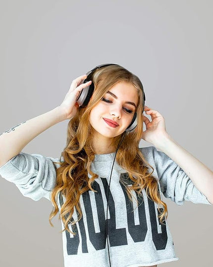 LORELEI X6 Over-Ear Headphones With Microphone, Lightweight Foldable & Portable Stereo Bass With 1.45M No-Tangle, Wired for Smartphone Tablet MP3/4
