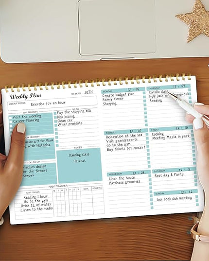 Weekly Planner Notepad Undated Weekly Goals Schedule Planner To Do List Notebook Planning Pad Calendars Organizers Habit Tracker Journal for Man & Women,52 Weeks (8.5x11")