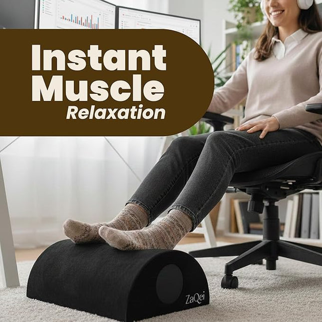 Foot Rest Under Desk Ergonomic Velvet Footstool with Massage Roller Improves Posture Relieves Plantar Fasciitis Reduces Fatigue for Office Home Gaming Adjustable Non Slip Washable Cover