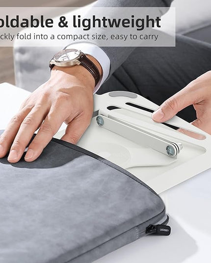 suptek Laptop Stand for Desk, Adjustable Computer Notebook Stand with 360° Rotating Base, Ergonomic Laptop Riser for Collaborative Work, Foldable & Portable Laptop Stand,fits for 11-17" Laptops,White