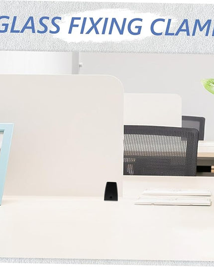 Homoyoyo 2pcs Desk Partition Clips for Office Adjustable Sneeze Guard Clamp Soundproof Baffle Desk Divider Mobile Clip
