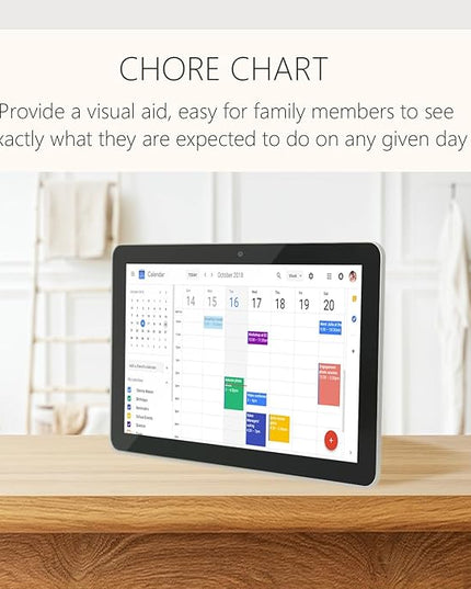 15.6 to 27 inch Touchscreen Digital Calendar & Wall Planners, Smart Whiteboard Calendar for Chore Chart & Work Schedule, Built in Speakers and Camera, Include Wall Mount & Desk Stand (15.6-inch)