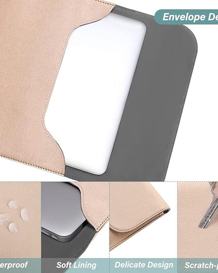 MOSISO Laptop Case 13 inch, 13 inch Laptop Sleeve Compatible with MacBook Air M4 M3 M2 M1 2025-2018 / Pro M2 M1 2025-2016, Faux Suede Leather Case with Small Bag, Rose Gold