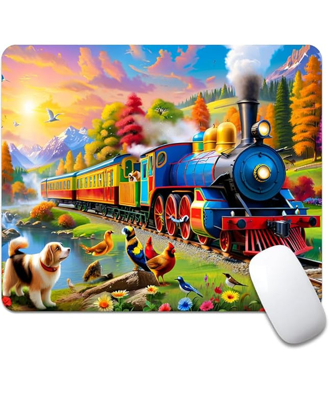 Train Square Mouse pad, Texture, Waterproof, Anti Slip Rubber Base, Computer Mouse pad, Laptop Mouse pad