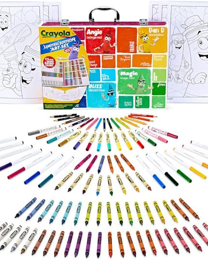 Crayola Limited Edition Coloring Set (115pcs), Kids Drawing Supplies Kit with Crayons, Markers & Colored Pencils, Birthday, Holiday & Christmas Gift for Kids, 5+