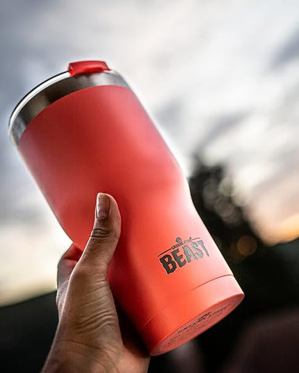Beast 40 oz Tumbler Stainless Steel Vacuum Insulated Coffee Ice Cup Double Wall Travel Flask (Coral Pink)