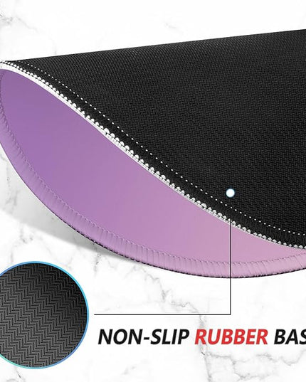 ITNRSIIET Mouse Pad Non-Slip Rubber Base Smooth Surface Stitched Edges Waterproof Durable Compatible with All Mice for Office & Gaming, Desk Accessory, Diameter 8.7 inch, Lilac Gradient