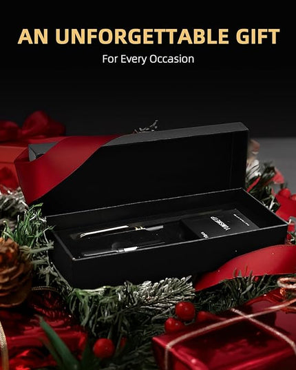 YUMSWETP Luxury Fountain Pen Gift Set For Writing Smooth, Fine Nib, Includes Refillable Ink Converter &10 Black 3.4mm Ink Cartridges Metal Pen,Journaling Fancy Pen