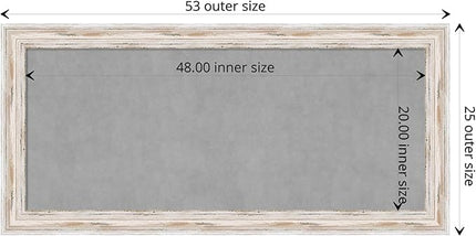 Amanti Art White Framed Magnetic Board 25x53 Oversize Vision Board for use with Magnets, 100% Metal Sheet to Display Items as Office Decor or for Home Organization in mudroom, Kitchen or Kids Room