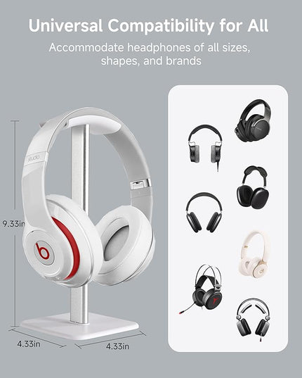 Sleek Modern Headphone Stand for Desk - Easy Assembly & Disassembly - Exquisite Craftsmanship Headset Holder for All Type PC Wireless Gaming Headset (White)