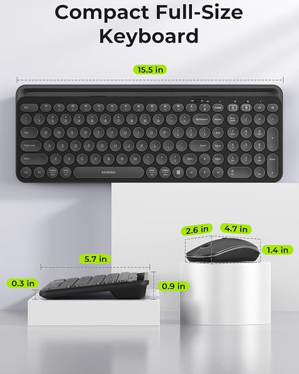 seenda Bluetooth Keyboard and Mouse for iPad, CTU-301 Wireless Multi-Device Connection Bluetooth+2.4G Keyboard Mouse Combo with Tablet Holder for iPad/MacBook/Windows, iOS/Andriod/Phone, Black