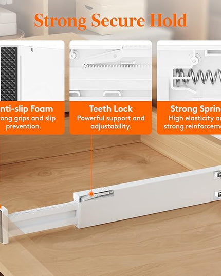 Lifewit 12 Pack Kitchen Drawer Dividers 2.36" High, 16"-22" Adjustable Drawer Organizer for Utensils/Clothes/Makeup, Plastic Expandable Separators in Dresser/Bedroom/Bathroom/Office Storage