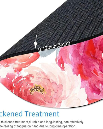 Pink Peony Flower Round Mousepad, Personalized Custom Design Mouse Pads，Cute Waterproof Circular Non-Slip Rubber Base Small Mouse Pad， Mousepad for Laptop Computers