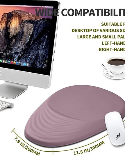 Hokafenle Ergonomic Mouse Pad Wrist Support, Terraced Slope Carpal Tunnel Wrist Pad for Mouse with Unibody Memory Foam, Wrist Rest Pain Relief Mousepad (Pale Purple, 11.8x7.9 in)
