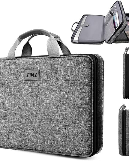 ZINZ Laptop Case 15 15.6 16 inch Sleeve, Expandable Computer Hand Bag with Multi-pockets Compatible with MacBook Pro 16 inch M4/M3/M2/M1, MacBook Air/Pro 15 inch and 15-16 inch Notebooks，G01BK01