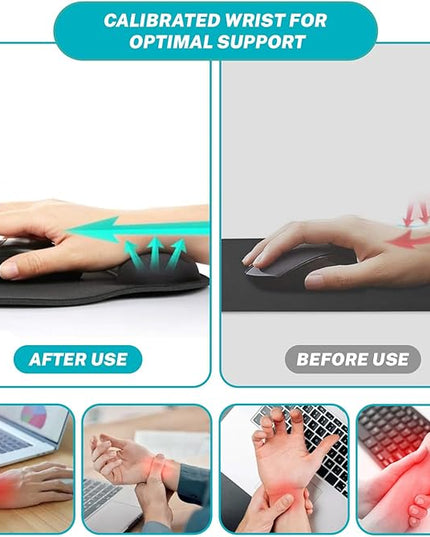 Pink Mouse Pad with Wrist Rest, Cute Strawberry Ergonomic Gel Mousepad Wrist Support, Computer Gaming Mouse Pad with Pain Relief Non-Slip PU Base for Desk Accessories Office Decor Supplies
