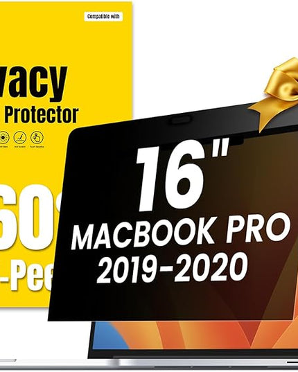 F FORITO 360° Privacy Screen Protector Compatible with MacBook Pro 16 inch (2019, 2020), Anti Peeping, Anti Glare and Scratch Resistant Laptop Privacy Screen Shield