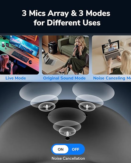 EMEET Piko 4K Webcam for Streaming, World’s 1st Dual-Camera AI-Powered 4K Camera w/AI Autofocus, 3 Mics Array&3 Sound Modes, USB Webcam with Clip, Great for Streaming, Desk Setup