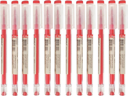 BEMLP Gel Pen 0.35mm Red Ink Pen Maker Pen School Office student Exam Writing Stationery Supply Technical Pens 12 Pcs/Set (Red)