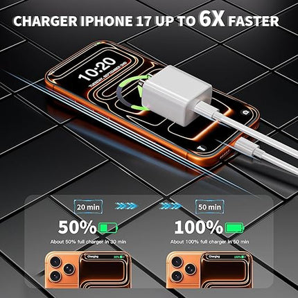 Extra Long 10FT iPhone 17 16 15 Pro Max Charger Fast Charging, Apple 2 Pack 45W USB C Fast Charger Block with 10Foot Type C Charging Cable Cord for iPhone 17/17 Pro/Air/16/16e/16 Pro/16 ProMax/Plus/15