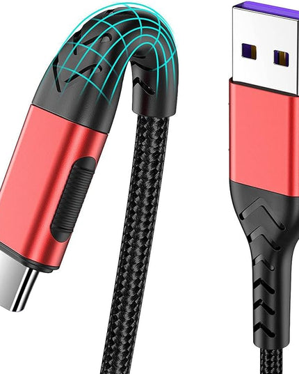 Durcord USB C Charger Cable, Upgarded 2Pack 1ft Fast Charging 1 Feet USB Type C Charging Cord Cable, 1 Foot Type C Charger Premium Nylon Braided USB Cable Compatible with iPhone 15/Pro/Plust/Max-Red