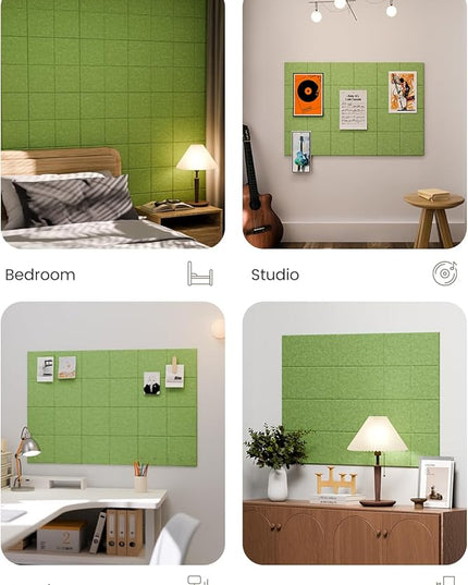 Fluxynara Large Felt Bulletin Board 36" x 24"Cork Board Alternative-6 Pack with 40 Safe Removable Adhesive Tabs, Cork Boards for Walls Cork Board for Home Office Classroom Pin Board-Kelly Green