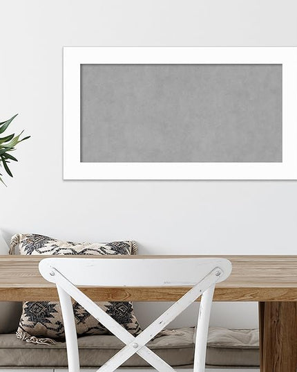 Amanti Art White Framed Magnetic Board 15x27 Small Vision Board for use with Magnets, 100% Metal Sheet to Display Items as Office Decor or for Home Organization in mudroom, Kitchen or Kids Room