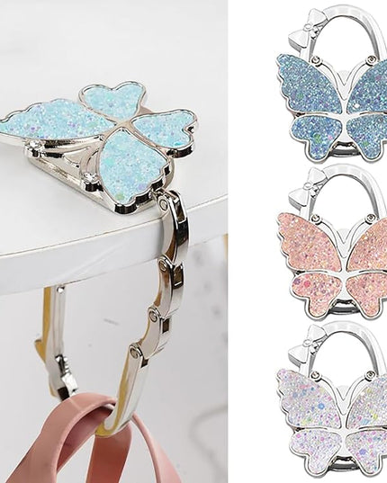 PJY Foldable Purse Hook for Table - Portable Bag Holder,Folding Handbag Hanger Various Heavy Items Desk Hook (A)