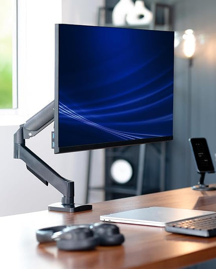 VIVO Single 17 to 32 inch Monitor Height Adjustable Counterbalance Mechanical Arm Desk Stand, Classic, Universal VESA Mount, STAND-V001O