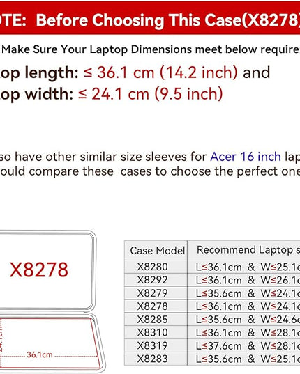 Smatree Hard EVA Protective Sleeve Case Compatible for 16 inch Acer Swift Edge 16 Laptop - SFA16-41-R6YS Waterproof Sleeve(X8278)