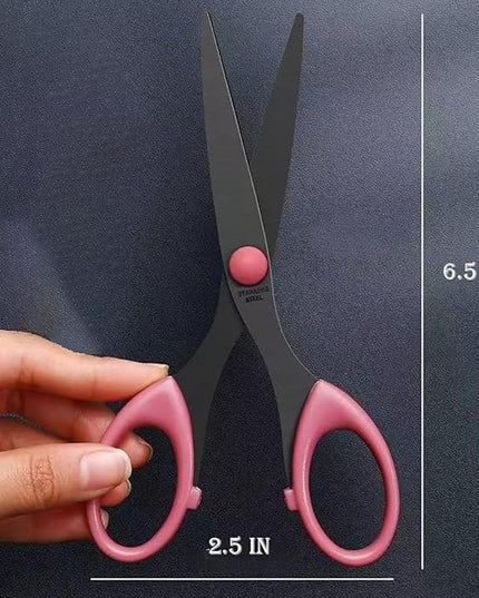 3 Pack 6.5" Multi-Purpose Scissors, Arts and Crafts Scissors,for Office, Home, School and Sewing (Pink)