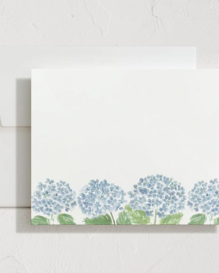 Minted Hydrangea Love Stationery Cards, 10 Count, Blank Cards and Envelopes For Thank You Notes, Invitations & Handwritten Messages, Note Cards & Stationery Set, Gifts for Women, Blue Color Theme