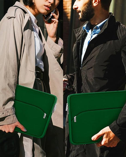Laptop Sleeve 15.6 inch, Durable Portable Monitor Protective Cover with Front Pocket, Traveling Laptop Case Compatible for HP, Dell, Asus, Lenovo, Dark Green