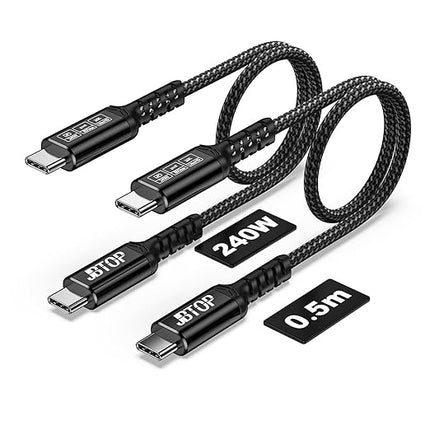 80Gbps USB Data Cable(1.5FT, 2packs) USB C to USB C 240W for Thunderbolt 5, Bandwidth for 16K/Dual 8K, Video Cable Compatible with iPhone 16/Pro/Plus/Pro Max, Thunderbolt 4/3 Cable