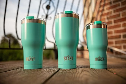 Beast 20 oz Tumbler Stainless Steel Vacuum Insulated Coffee Ice Cup Double Wall Travel Flask (Aquamarine Blue)