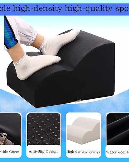 Foot Rest for Under Desk at Work.Multifunctional 3-Tier Foot Stool,With waterproof leather Footrest.For Under Desk,Office Chair Gaming Chair & Sofa,Leg Elevation Pillow,supports Posture-Black