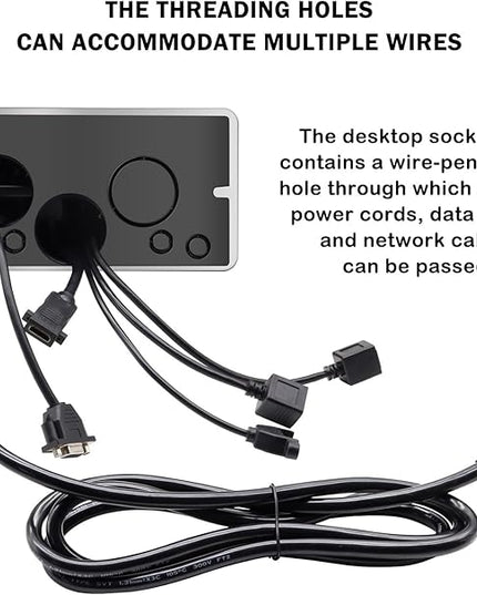 Pop Up Outlet; Pop up Power Strip; Embedded countertop Connection Outlet Box; 2 Outlets Max Power 1875W,HDMI USB VGA 3.5mm Audio Network Port Conference Table Multimedia Outlet Box -Silver