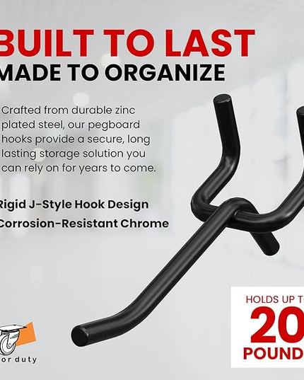FactorDuty 100 Pack 2 inch Length Steel Black PEG Board Pegboard Shelving Hooks Wholesale Lot 20 lbs PEG Hooks Organizer Tools for Craft Storage, Garage, Kitchen, Tools and More