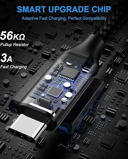 etguuds USB A to USB C Cable 4ft, 2-Pack, 3A Fast Charging Type C Charger Cord for iPhone 17 16 15 Pro Max 16e 17 Air, Samsung Galaxy S25 S24 S23 S22 S21 S20 A17 A16 A56 A55 Flip Fold, Black